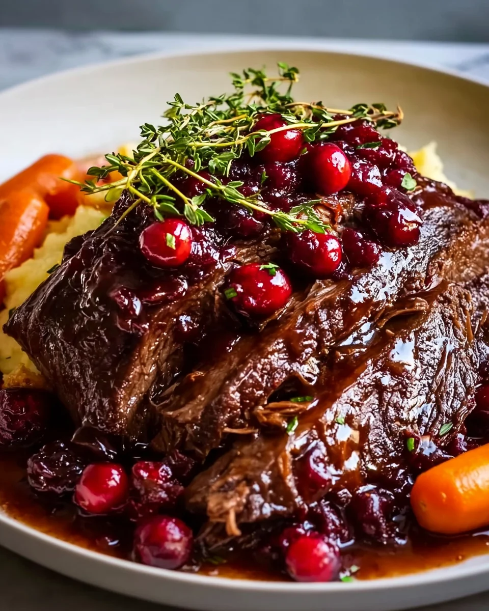 Flavorful Braised Beef Roast with Cranberry Balsamic Glaze