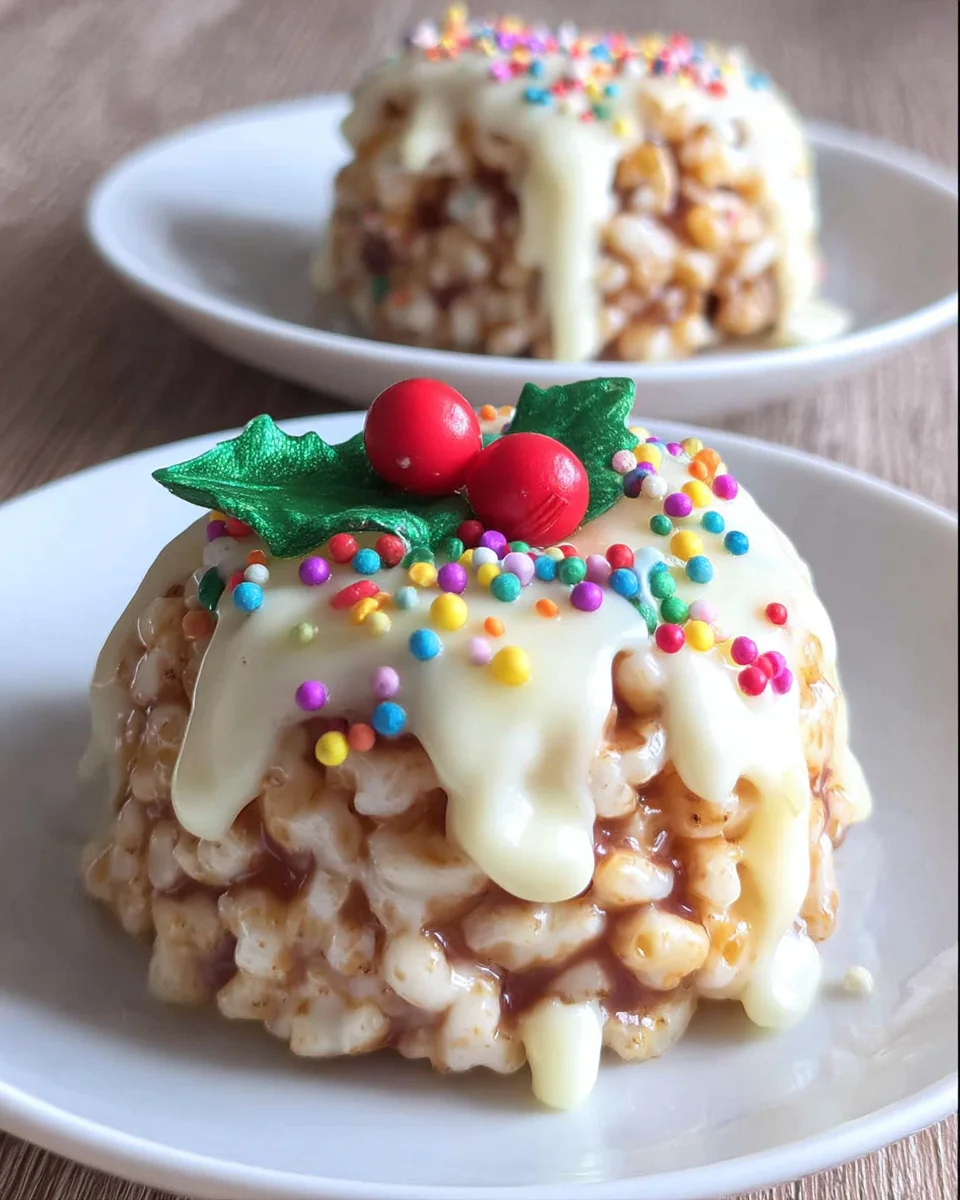 No-Bake Rice Krispie Christmas Puddings: Sweet Holiday Joy!