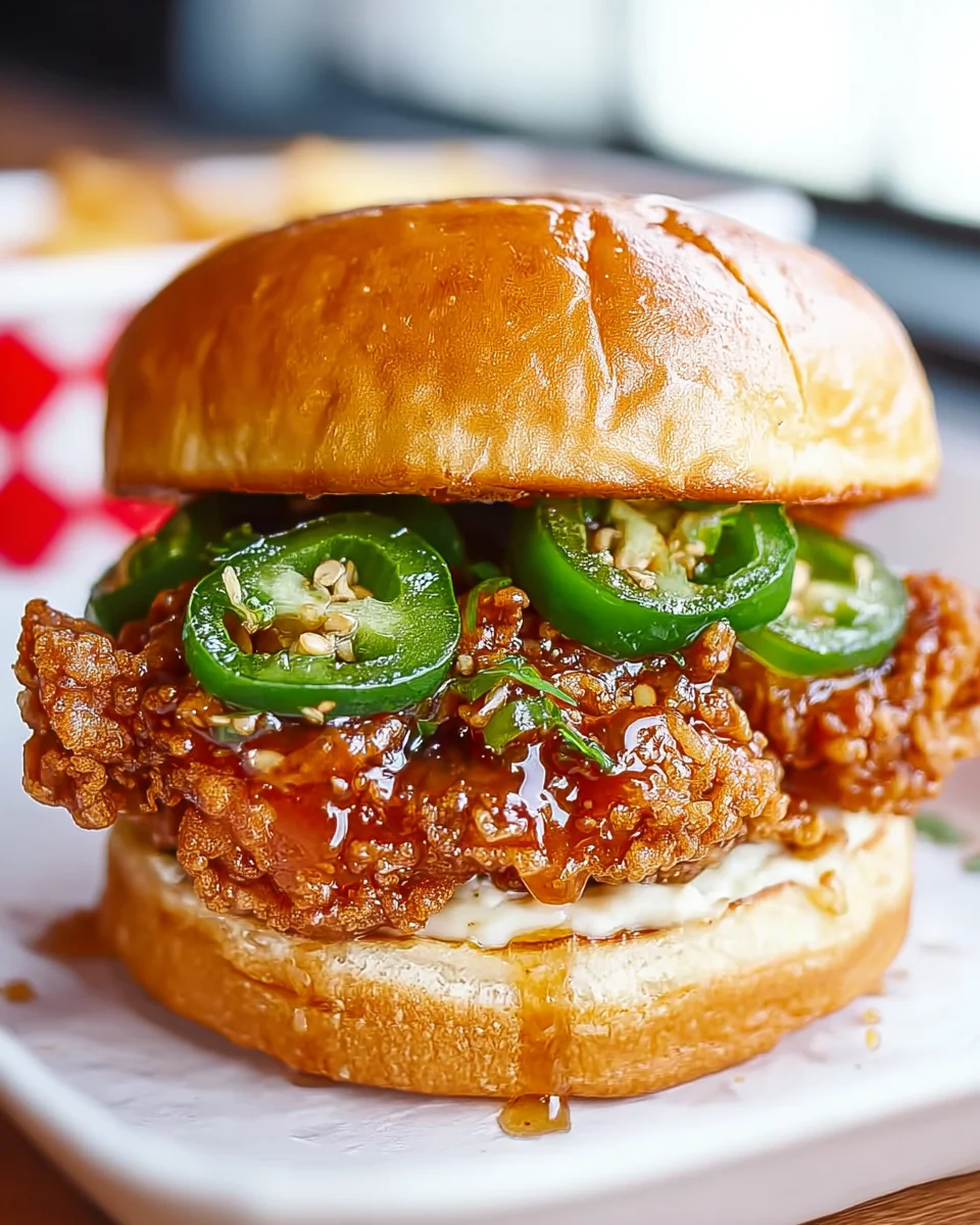 Sweet & Spicy Jalapeno Honey Crispy Fried Chicken Sandwich