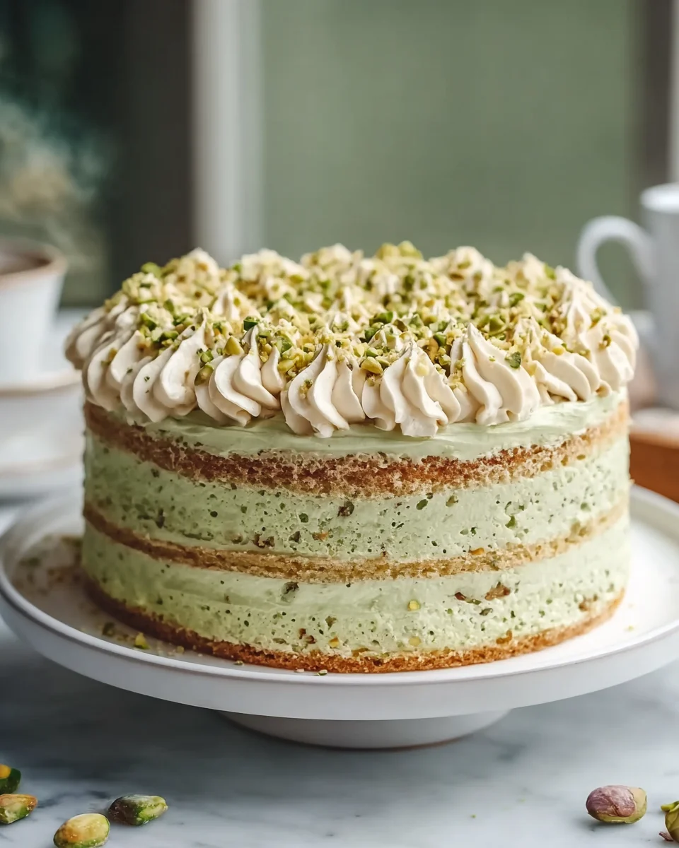 Pistachio Dacquoise Cake: Crispy, Chewy, Divine Dessert!