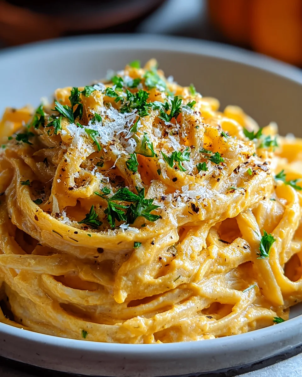Autumn Harvest Creamy Pumpkin Alfredo Pasta