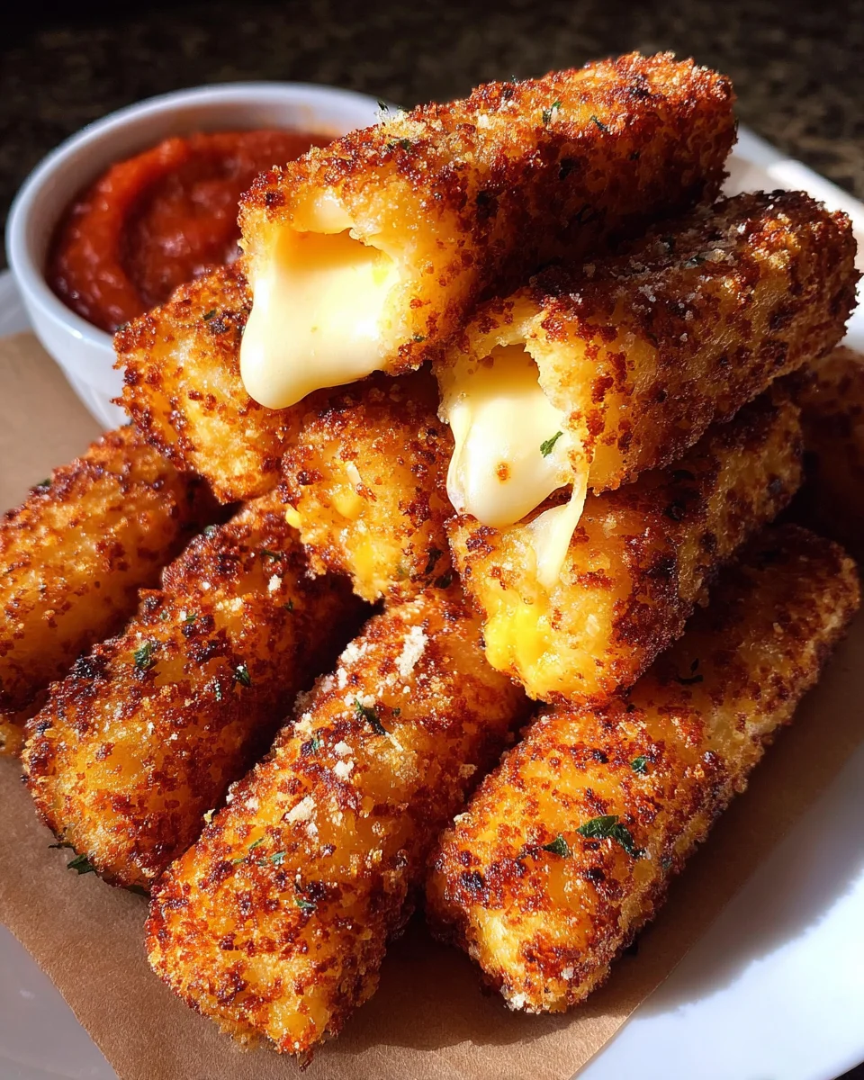 Homemade Crispy Mozzarella Sticks Recipe - So Cheesy!