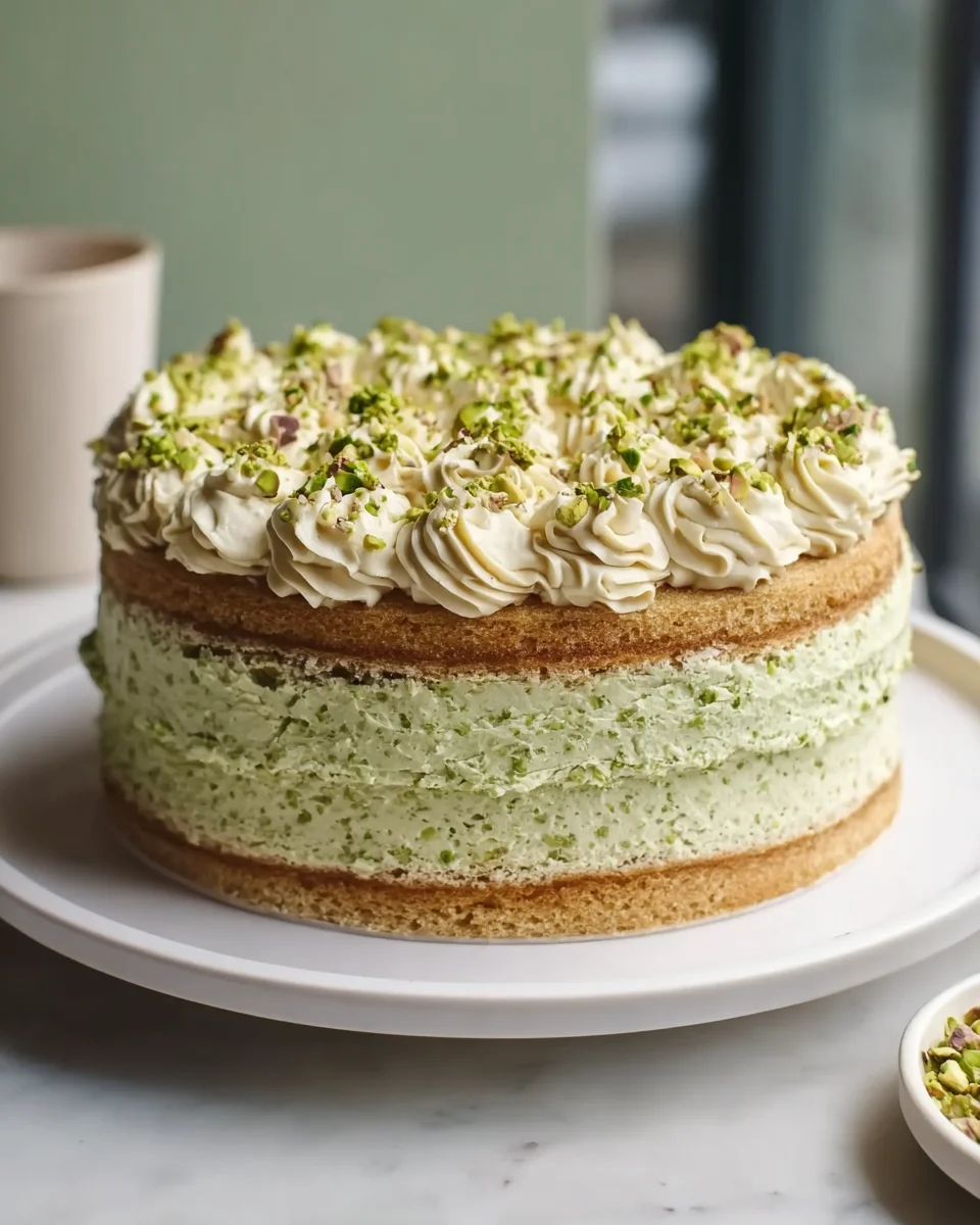 Pistachio Dacquoise Cake: Crispy, Chewy, Divine Dessert!