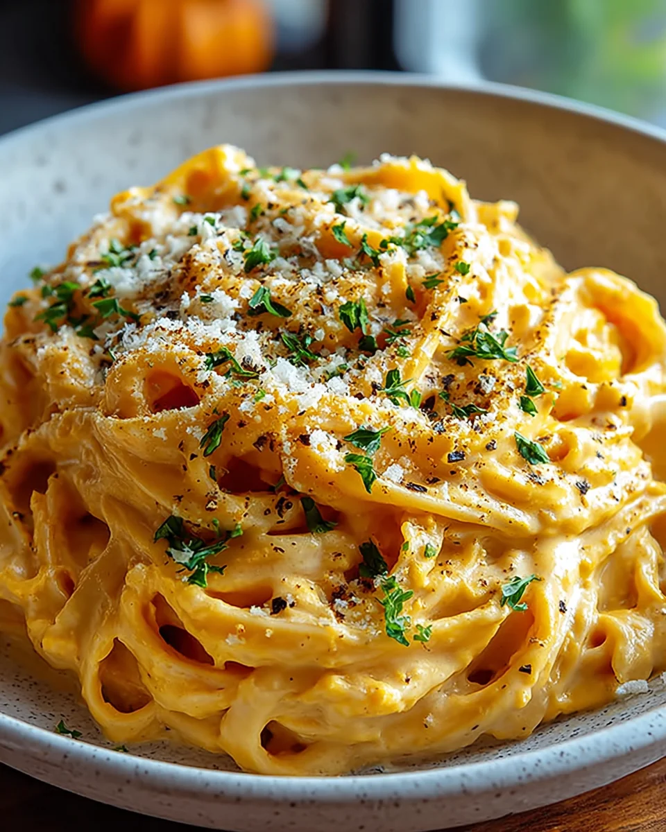 Autumn Harvest Creamy Pumpkin Alfredo Pasta