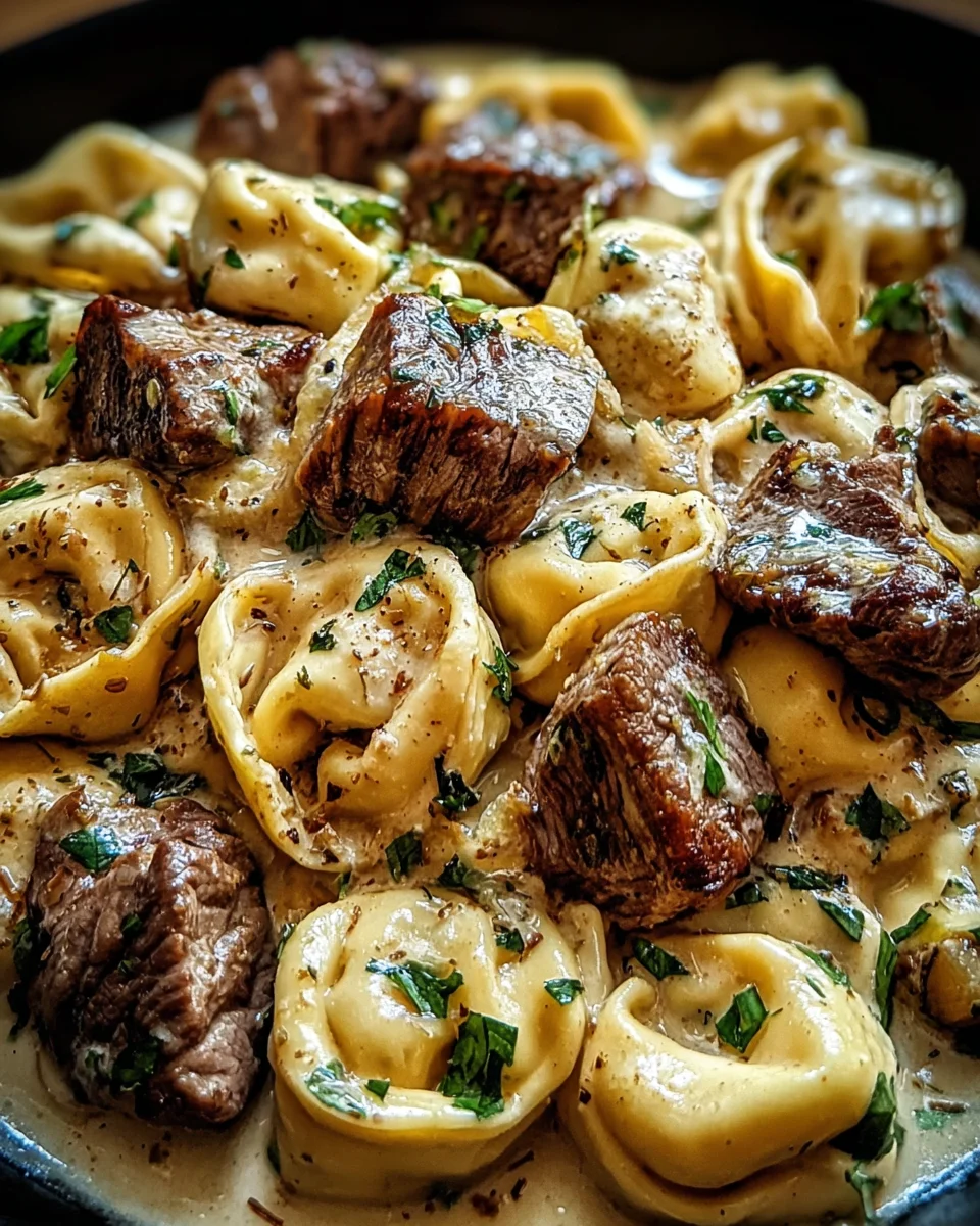 Cracked Garlic Beef Tortellini: Creamy Sauce Delight!