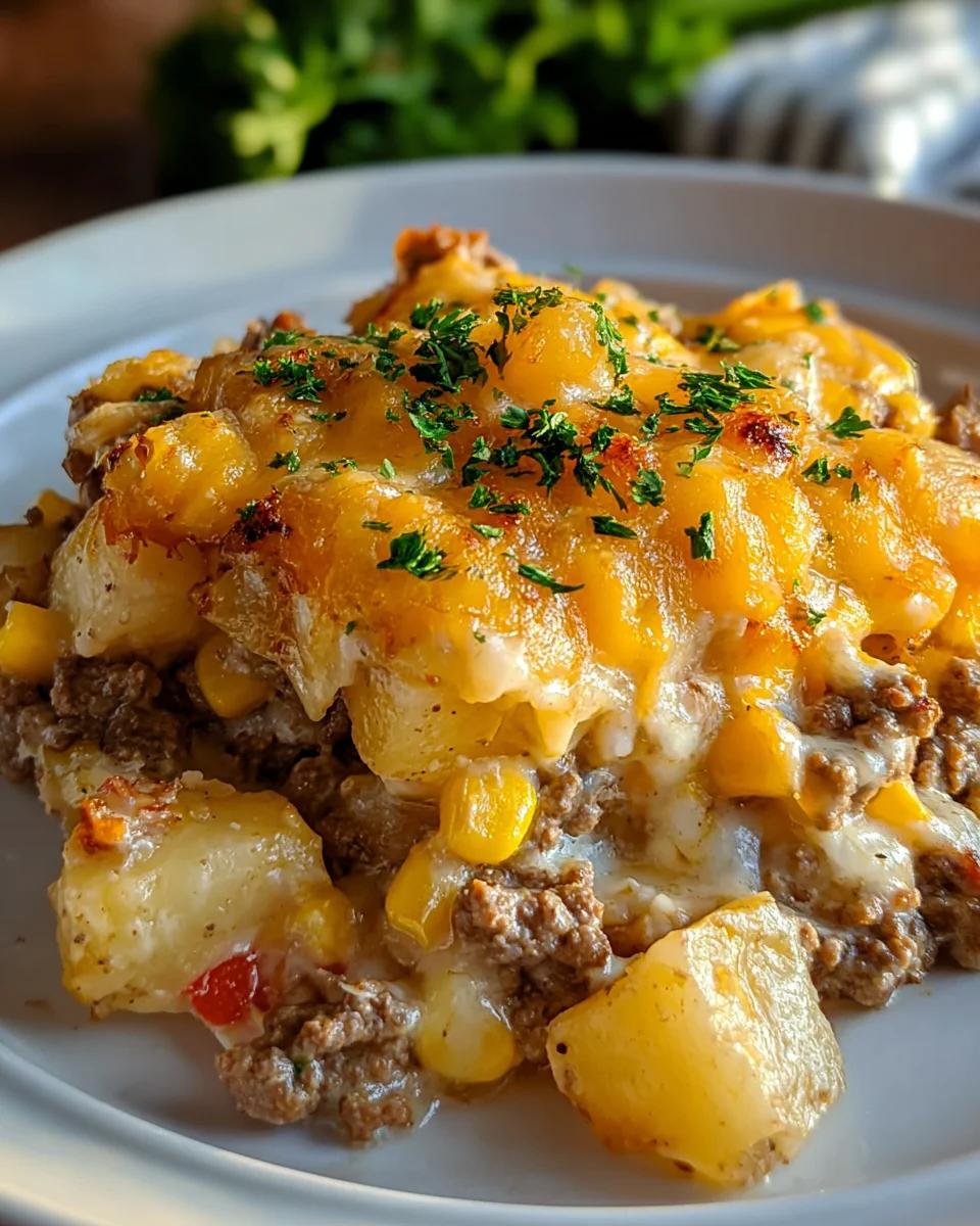 Slow Cooker Cowboy Potato Casserole: Hearty Beef & Cheese