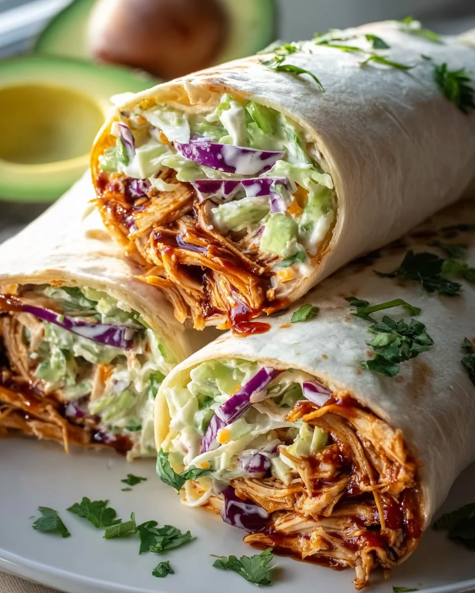 Delicious BBQ Chicken Coleslaw Wraps for Easy Meals!