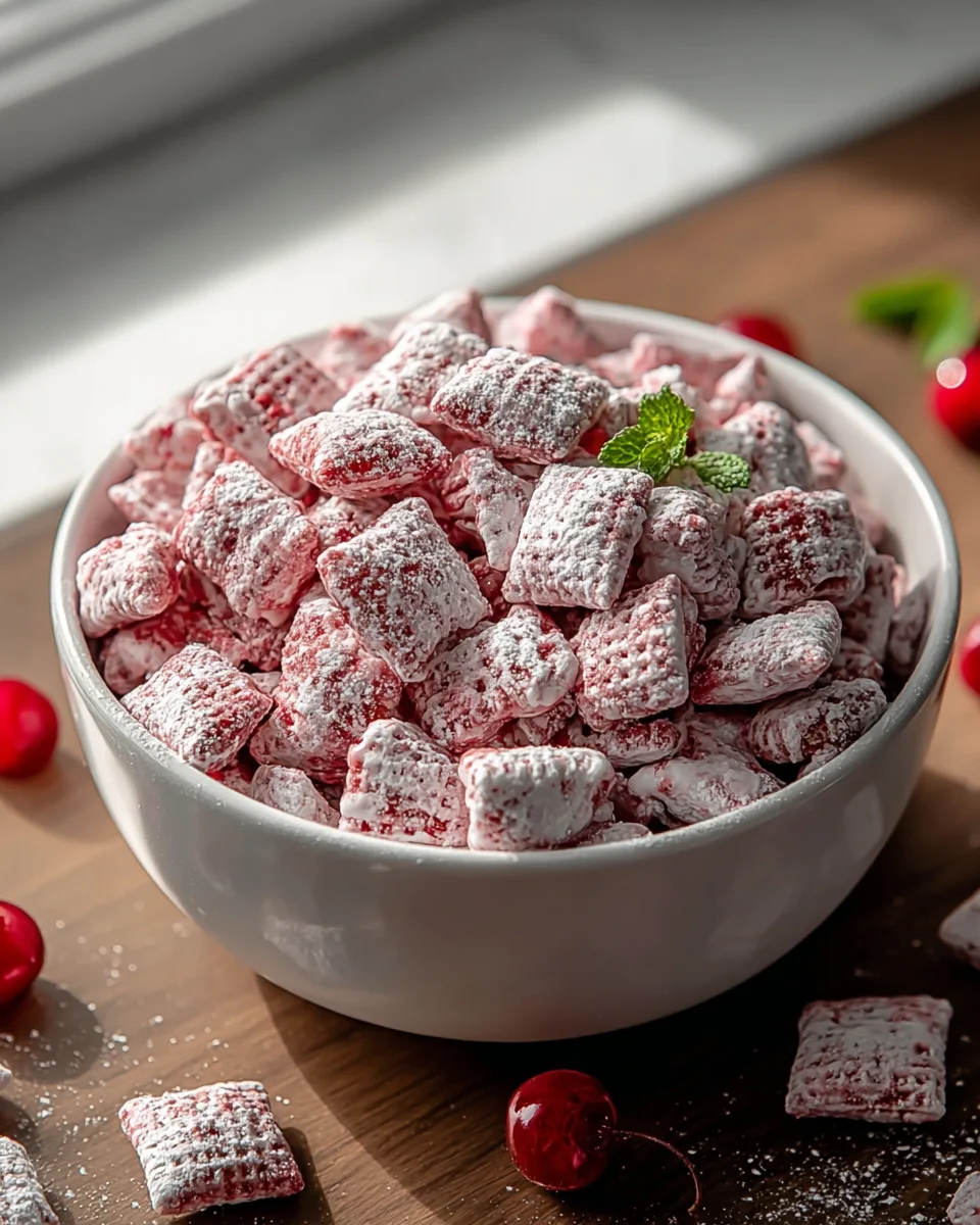 Irresistible Cherry Cheesecake Puppy Chow Recipe Delight