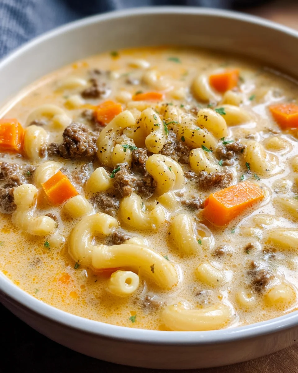 Easy Cheeseburger Macaroni Soup: A Family Favorite!