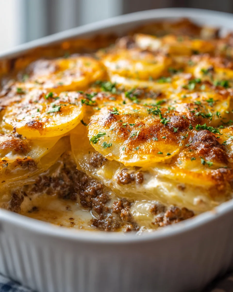 Cheesy Beef Hamburger Potato Casserole for Comforting Meals