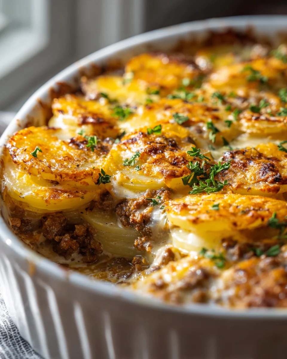 Cheesy Beef Hamburger Potato Casserole for Comforting Meals