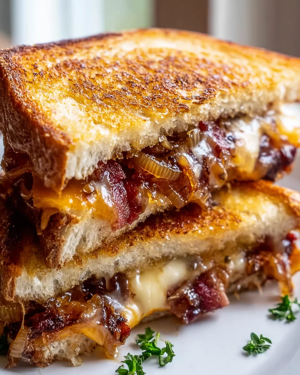 Ultimate Beef Bacon & Caramelized Onion Grilled Cheese