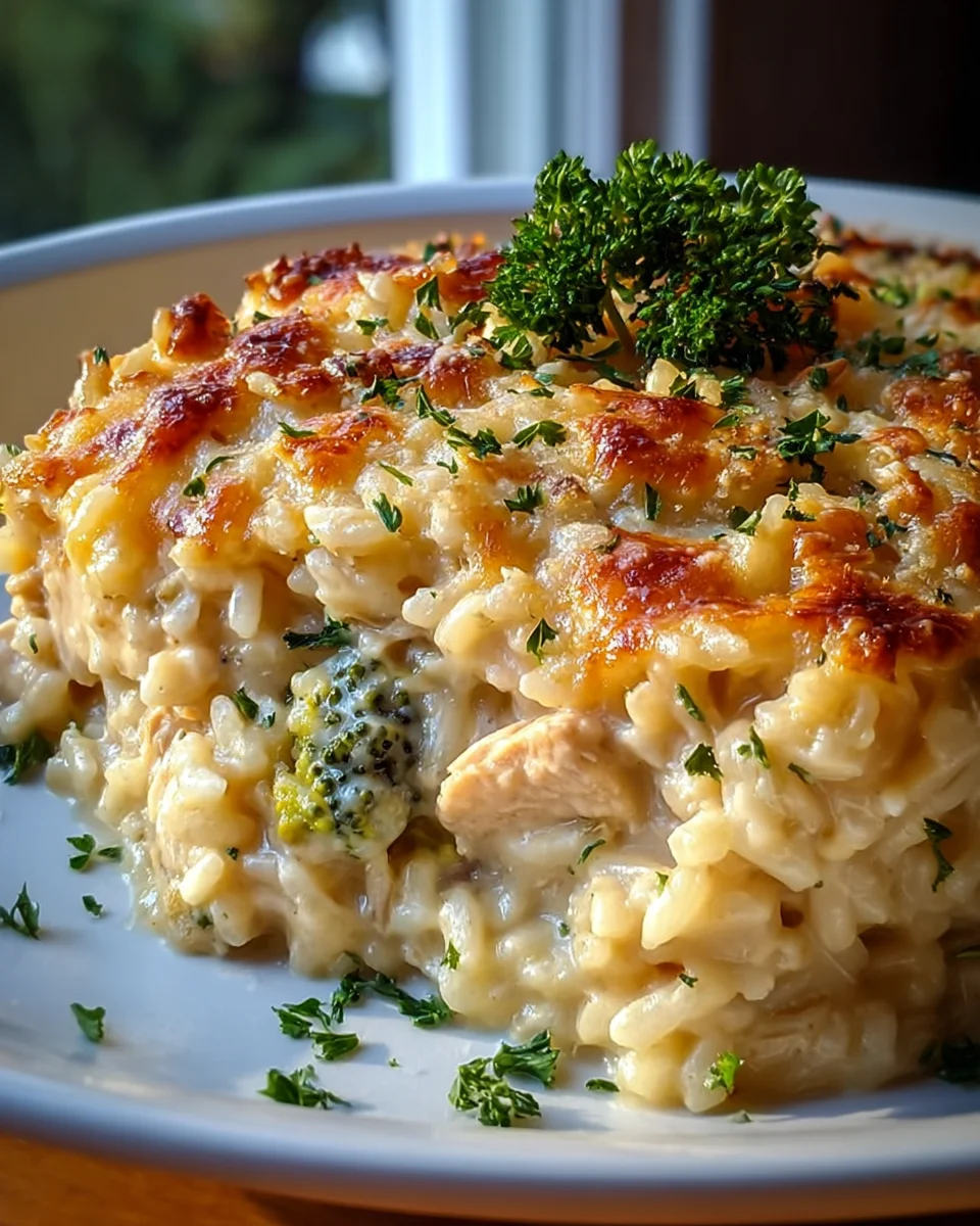 Ultimate Chicken Alfredo Rice Casserole - Easy Dump & Bake!