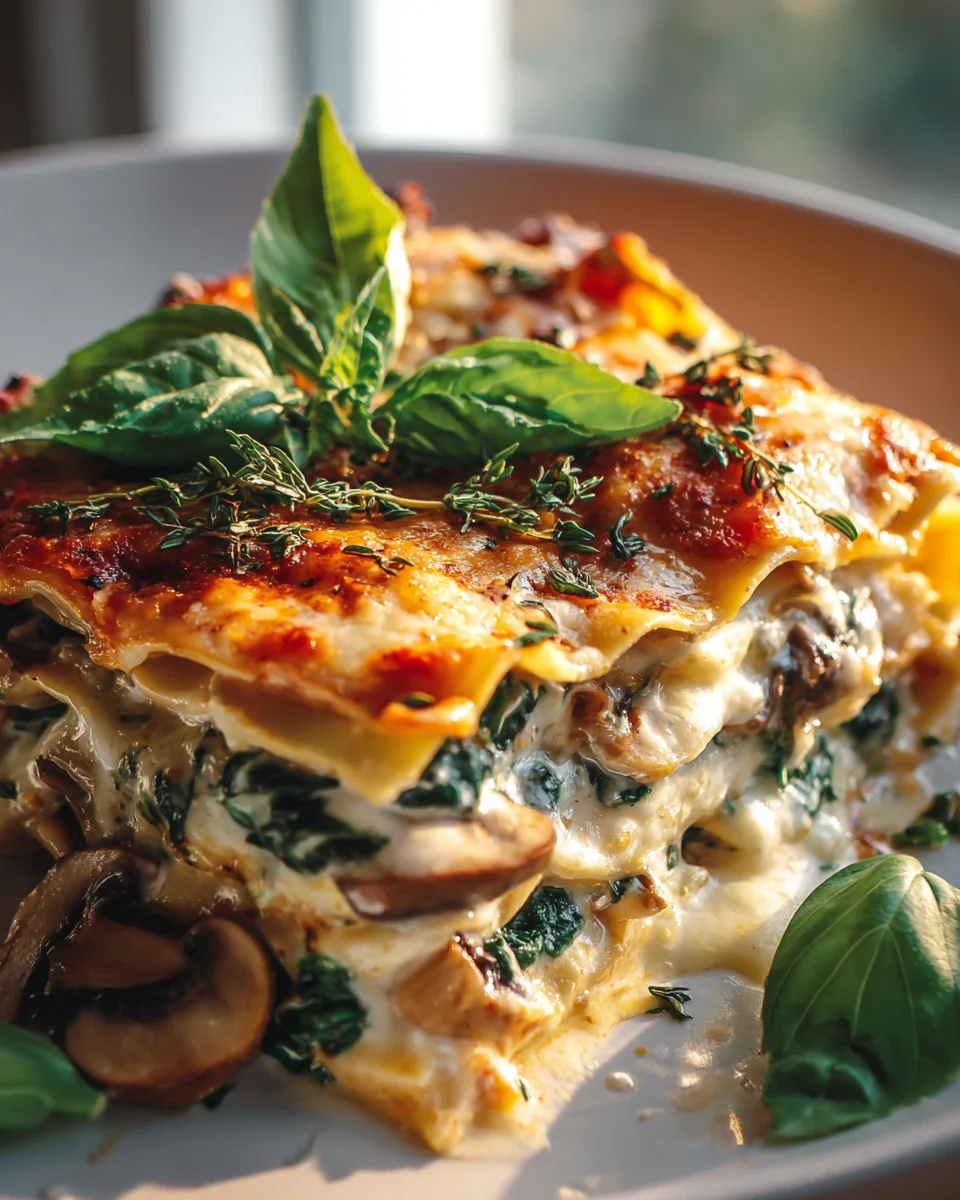 Best Mushroom & Spinach Lasagna Recipe - Vegetarian Delight