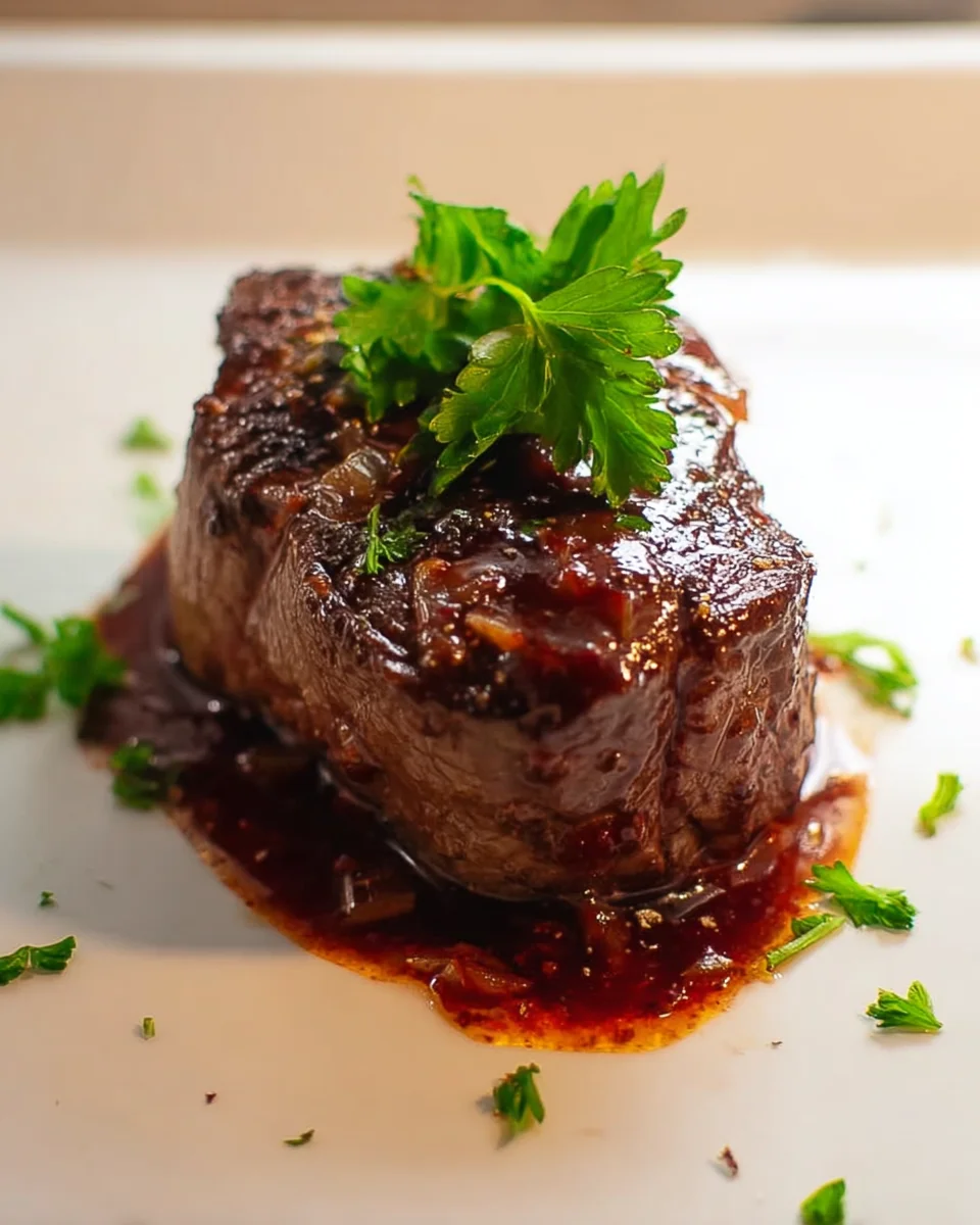 Gourmet Filet Mignon with Red Grape Juice Sauce
