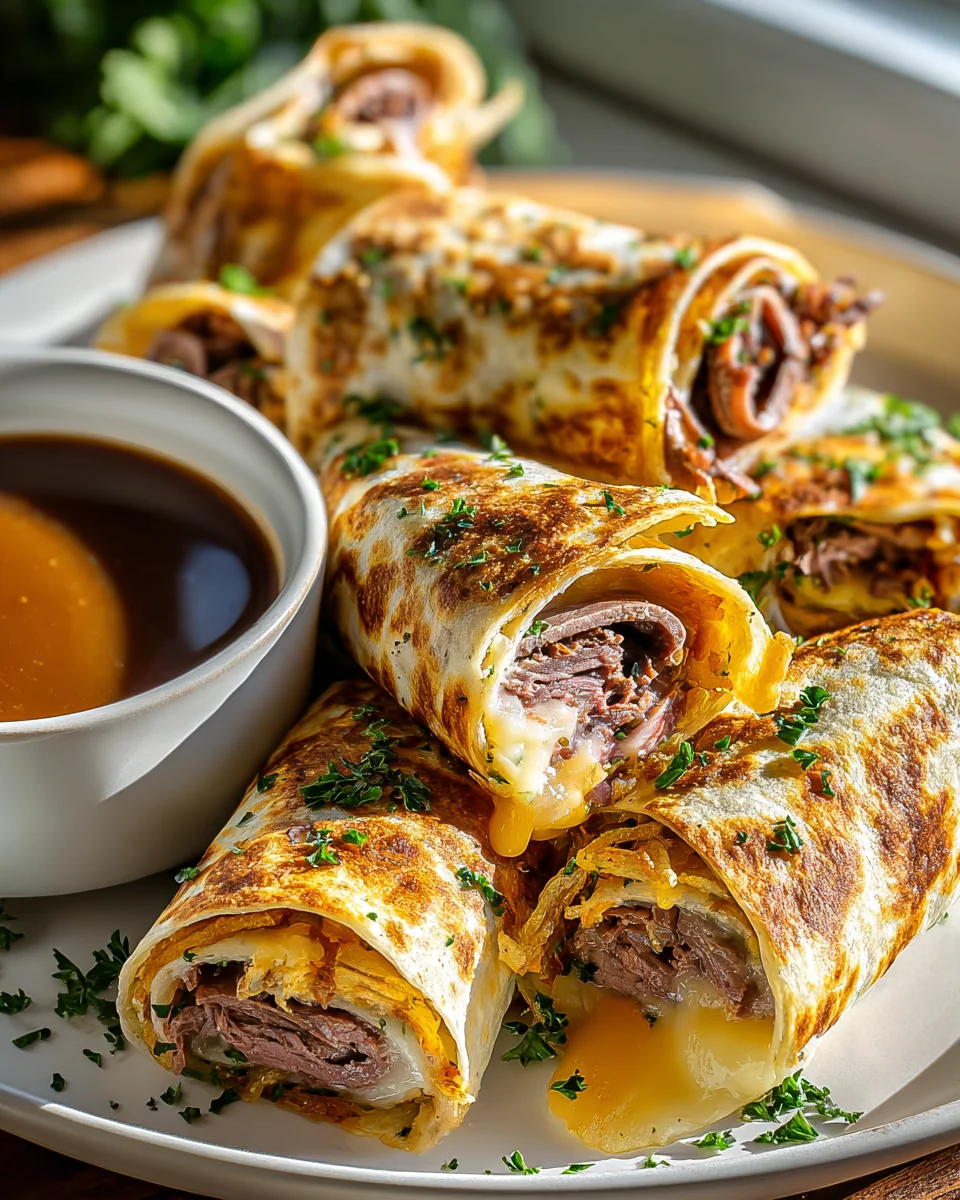 Savory French Dip Tortilla Rollups: Easy Beef Snack Recipe