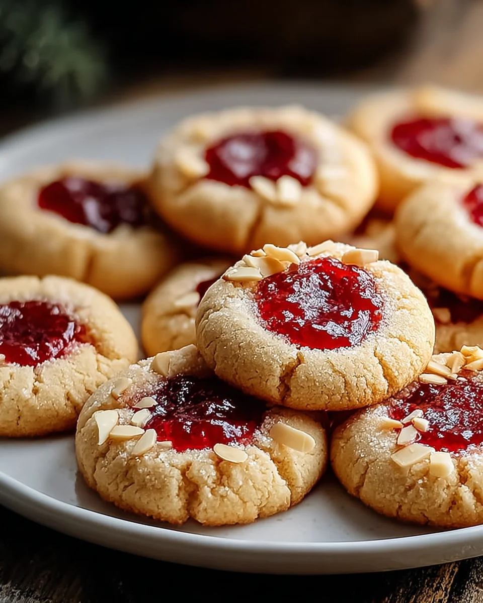 Delicious Raspberry Almond Thumbprint Cookies Recipe Easy!