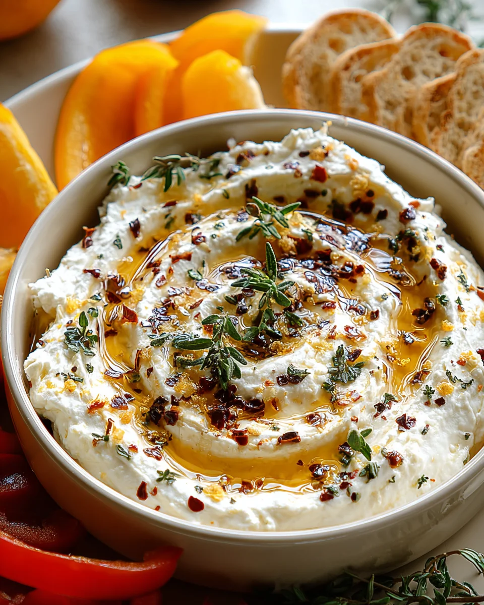 Classy Spicy Ricotta Dip Recipe with Hot Honey Appetizer