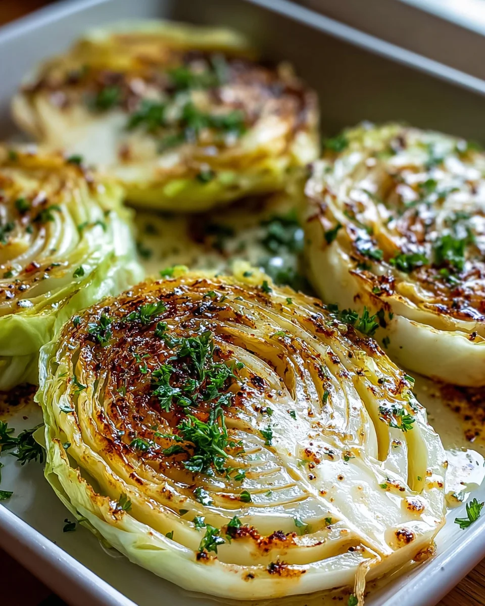 Savory Garlic Butter Roasted Cabbage Steaks Recipe Delight
