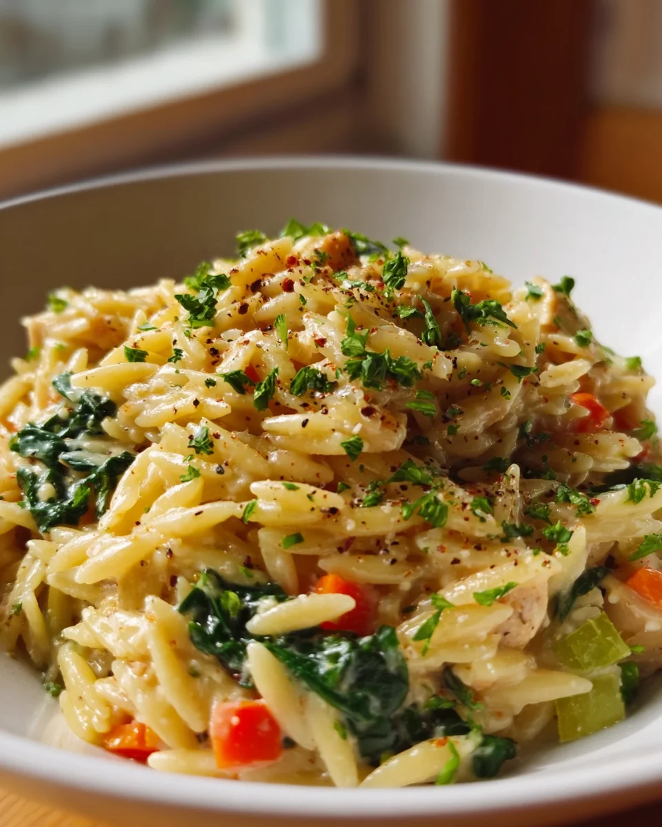 Creamy Chicken Pot Pie Orzo Recipe: Comfort in Every Bite