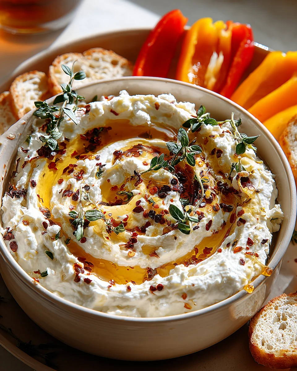 Classy Spicy Ricotta Dip Recipe with Hot Honey Appetizer