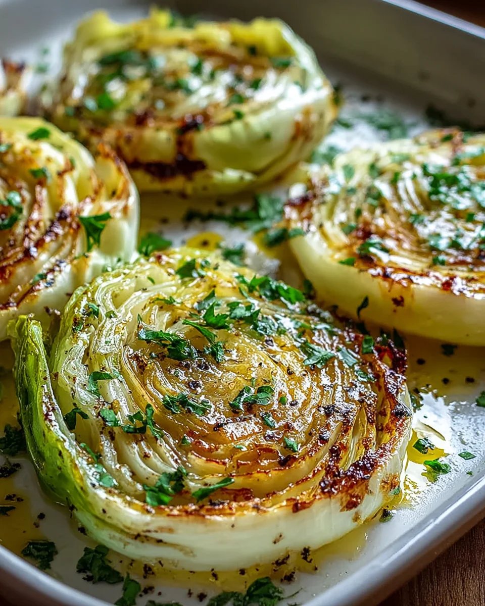 Savory Garlic Butter Roasted Cabbage Steaks Recipe Delight