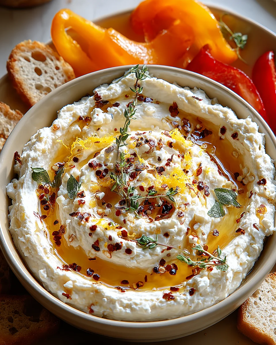 Classy Spicy Ricotta Dip with Hot Honey - Easy Appetizer Recipe