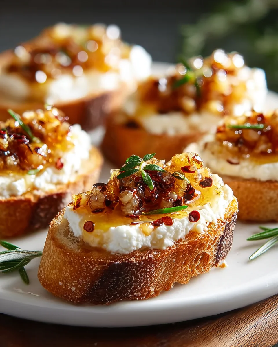 Whipped Feta Crostini with Hot Honey - A Savory Delight!