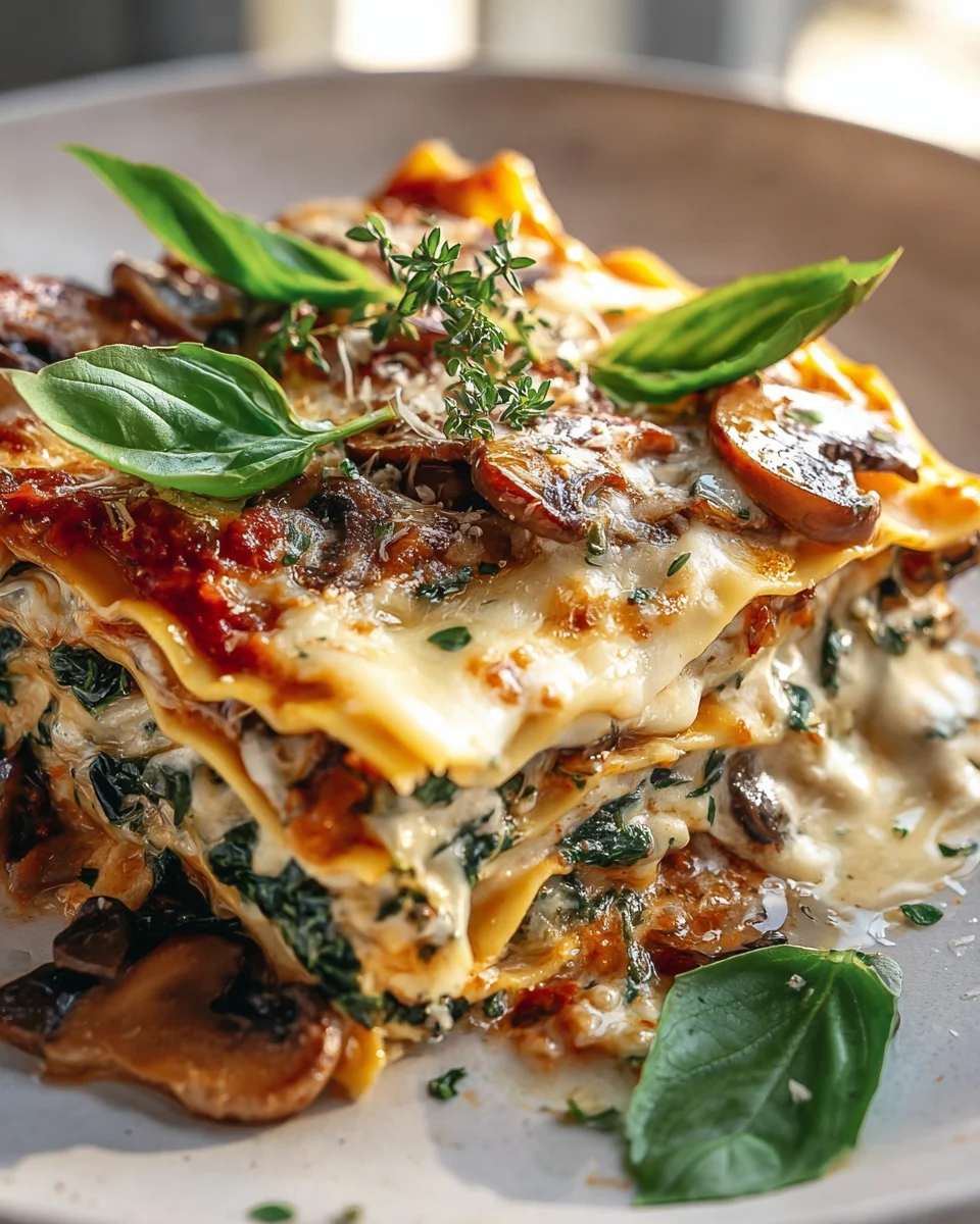 Best Mushroom & Spinach Lasagna Recipe - Vegetarian Delight