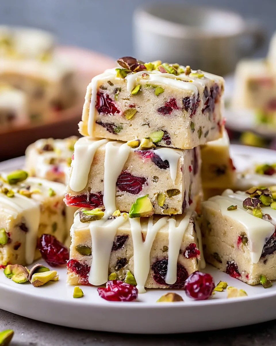 Fancy Cranberry Pistachio Shortbread Cookies for the Holidays