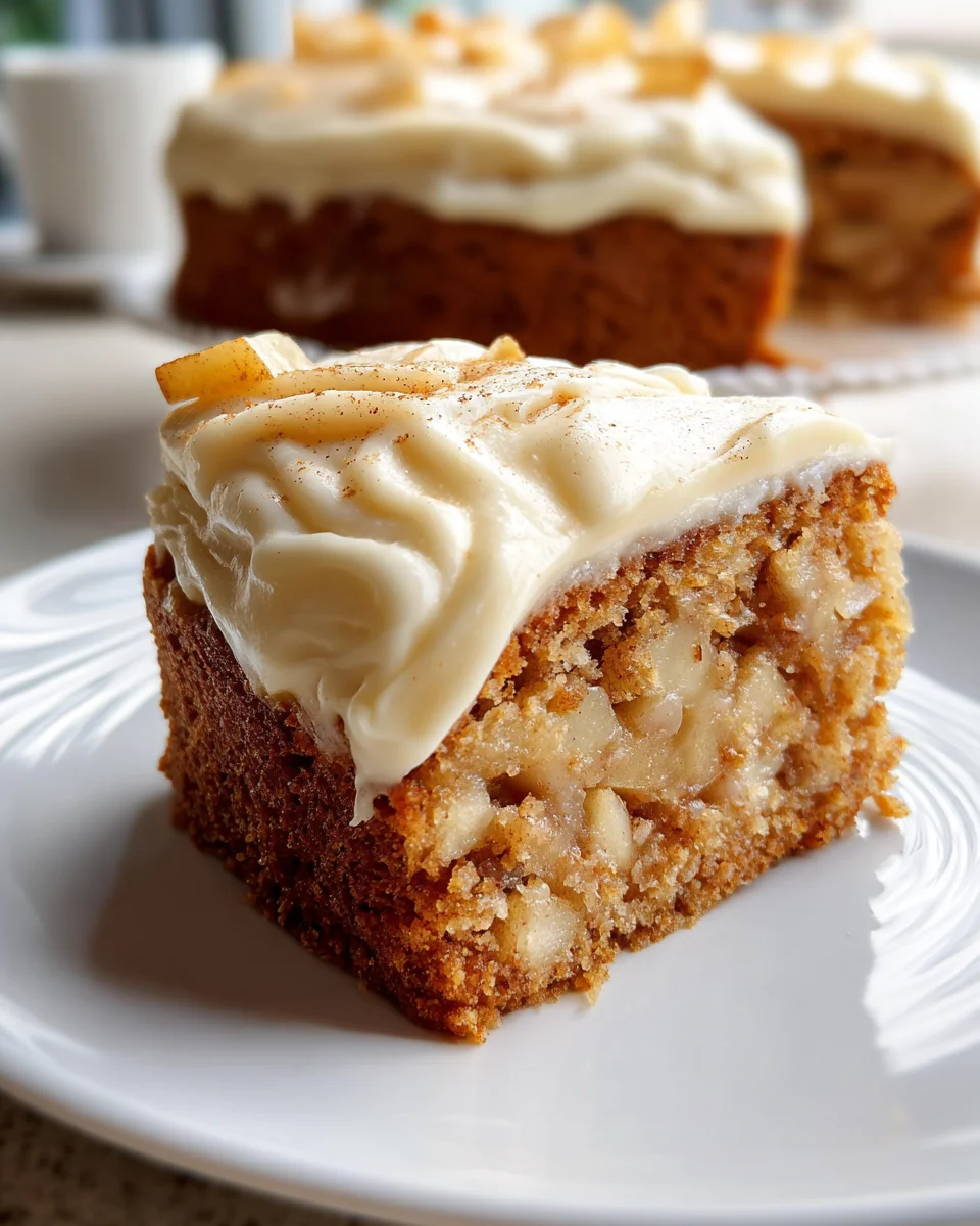 Delicious Fresh Apple Cake with Cream Cheese Frosting Recipe