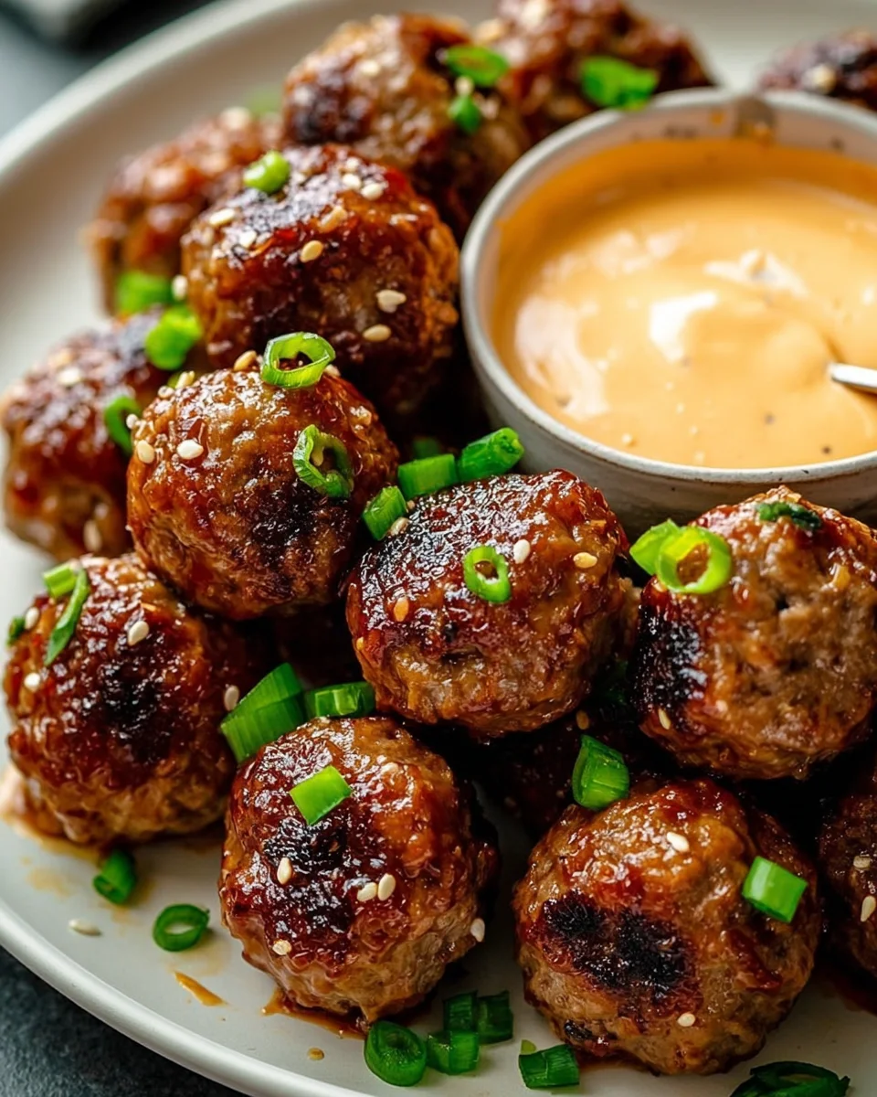 Best Korean BBQ Meatballs with Spicy Mayo Dip Recipe