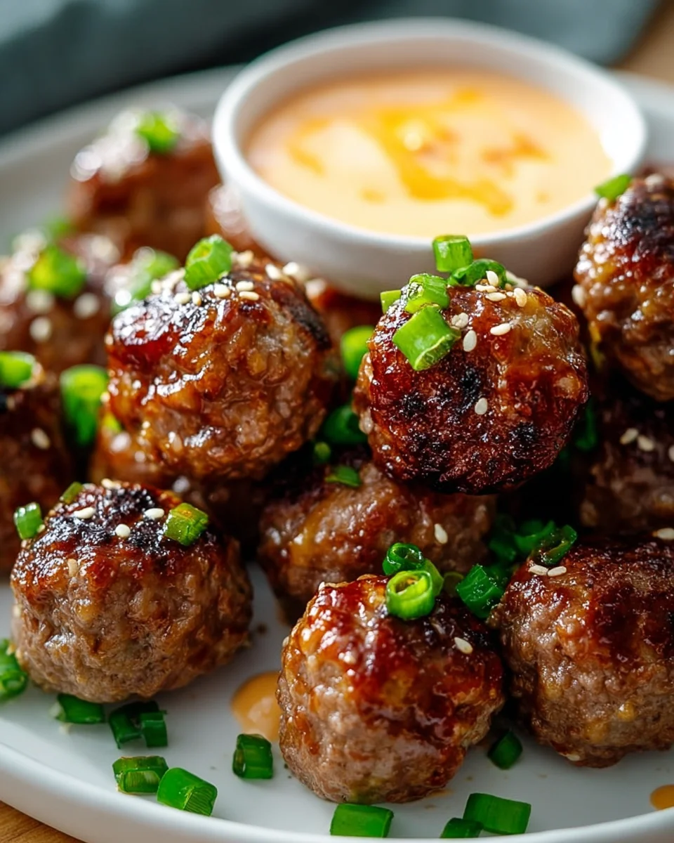 Best Korean BBQ Meatballs with Spicy Mayo Dip Recipe