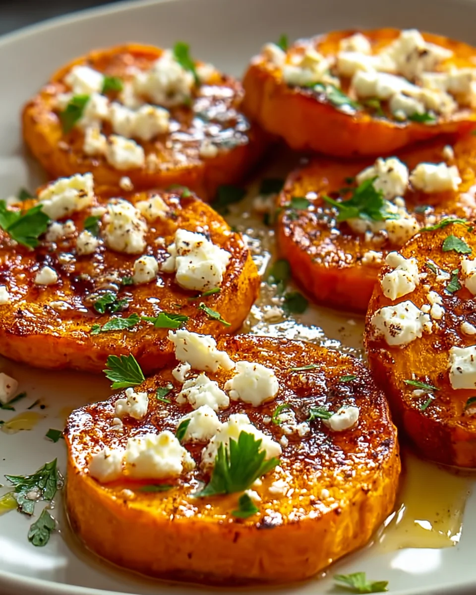 Roasted Sweet Potato Rounds with Honey Feta Delight Recipe