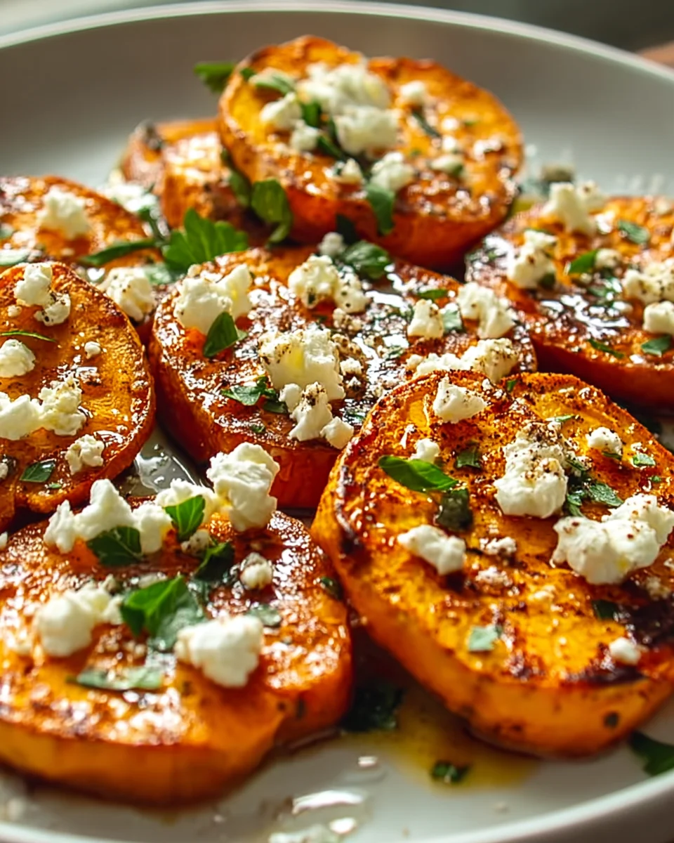 Roasted Sweet Potato Rounds with Honey Feta Delight Recipe