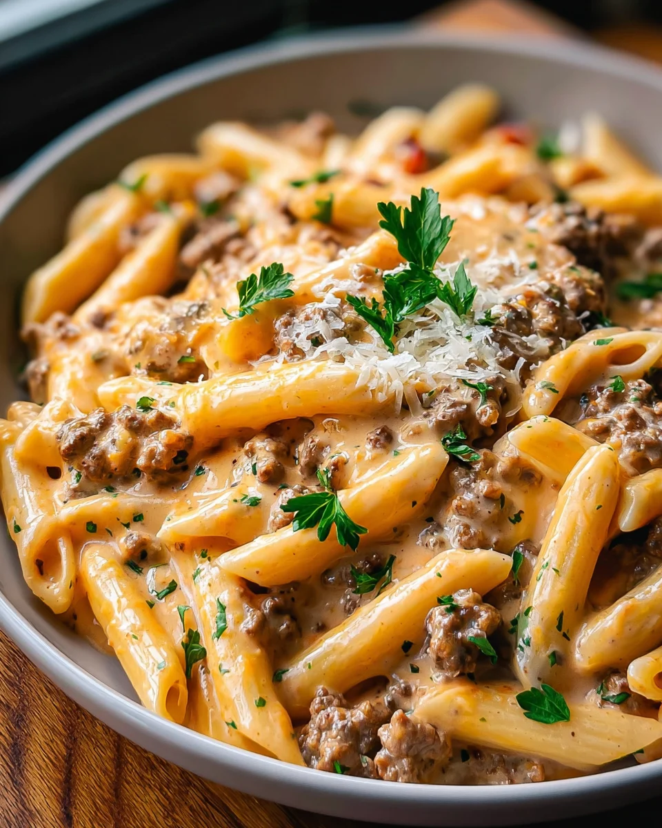 Irresistible Creamy Beef Pasta – Cozy Dinner Perfection