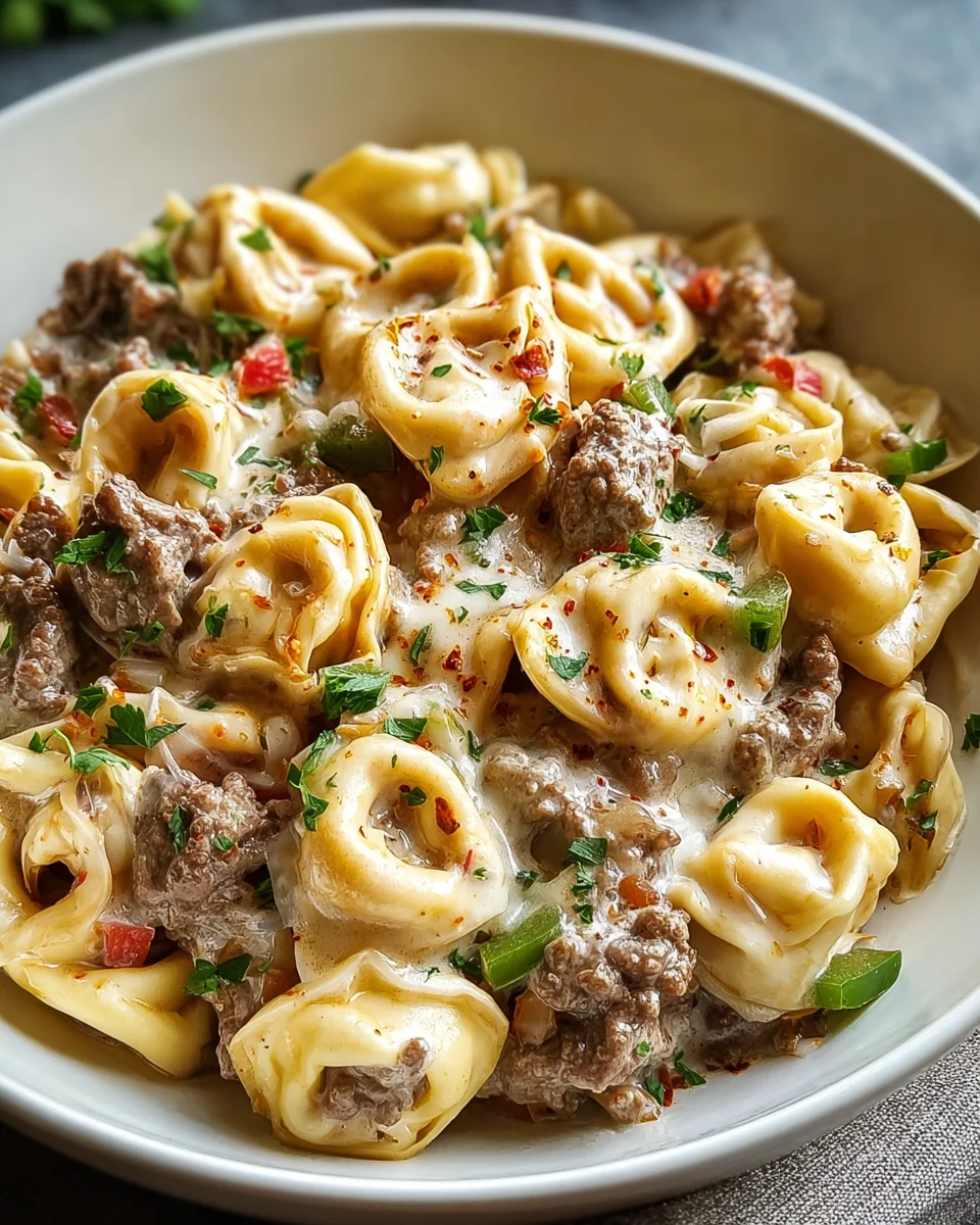 Delicious Philly Cheesesteak Tortellini Pasta Recipe to Try!