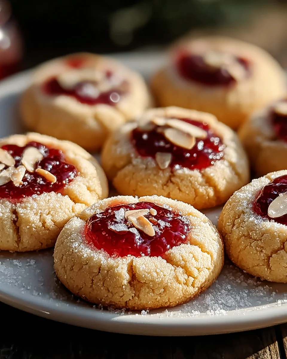 Delicious Raspberry Almond Thumbprint Cookies Recipe Easy!