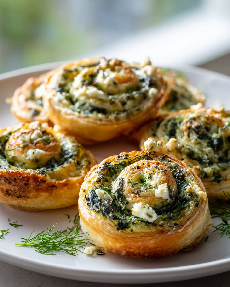 Spinach & Feta Puff Pastry Pinwheels: Easy Appetizer!