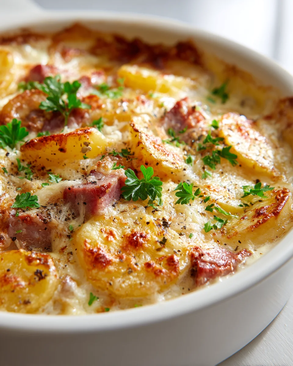 Crockpot Beef Ham & Potato Casserole: Easy Weeknight Meal