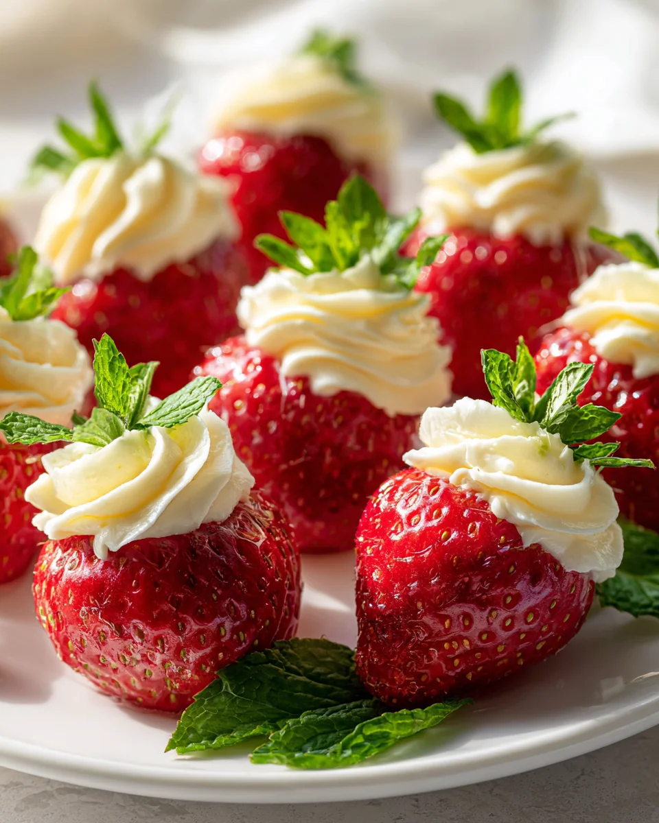 Sweet & Zesty Lemon Cream Stuffed Strawberries Treat