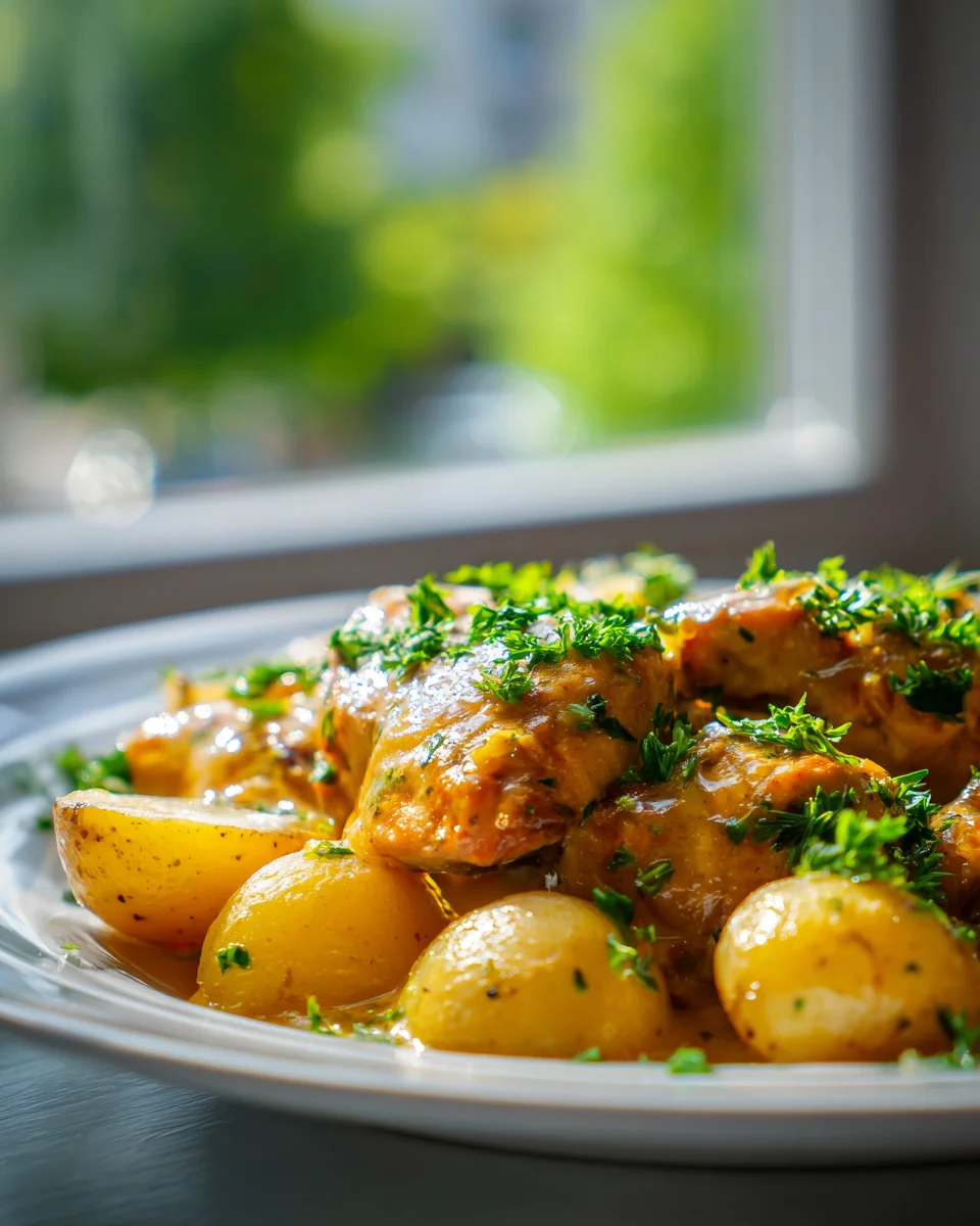 Easy Slow Cooker Butter Garlic Chicken & Potatoes Recipe