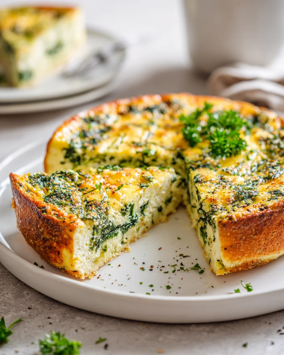 Healthy Cottage Cheese & Spinach Crustless Quiche Recipe