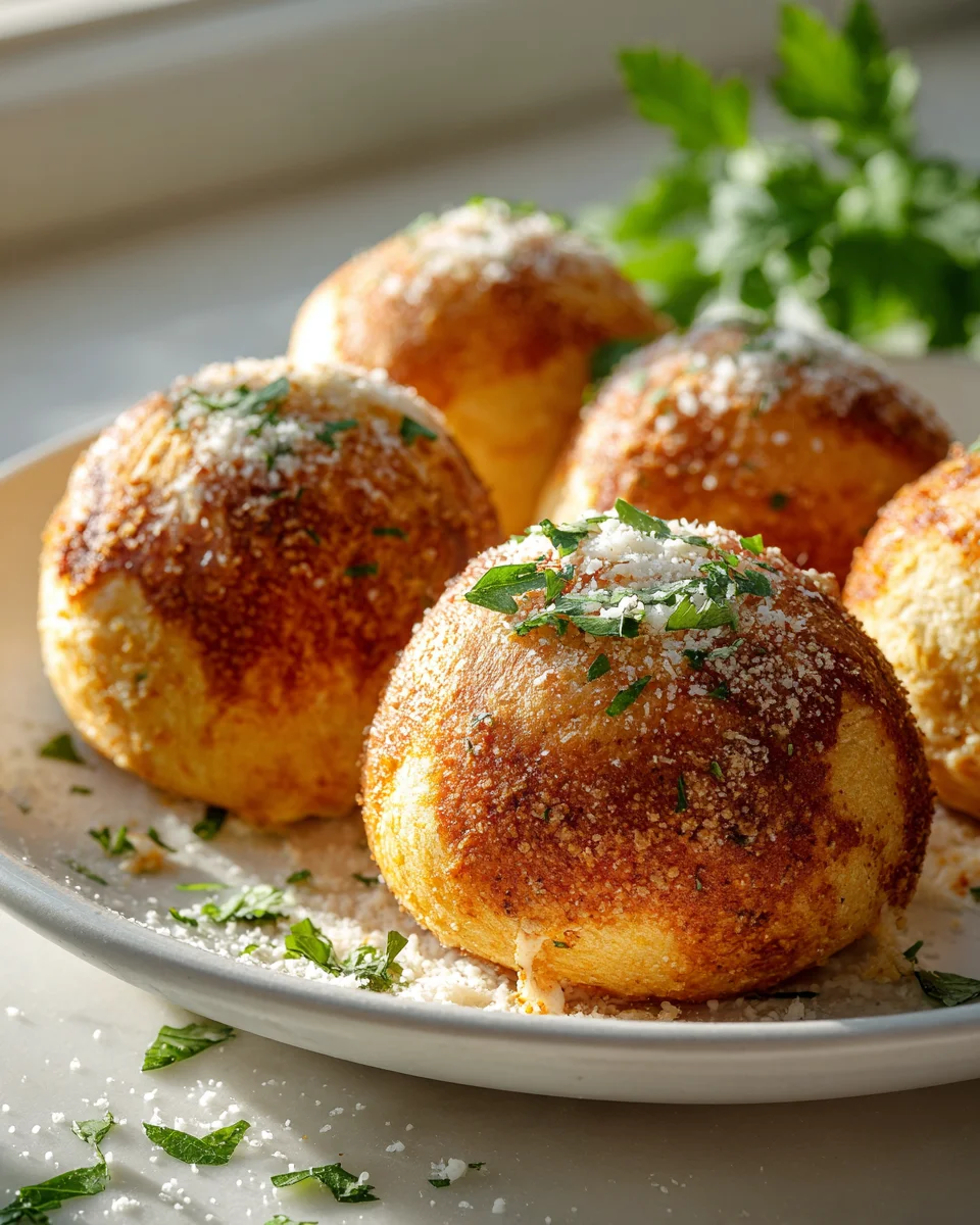 Easy Cheesy Alfredo Stuffed Parmesan Bread Bombs Recipe