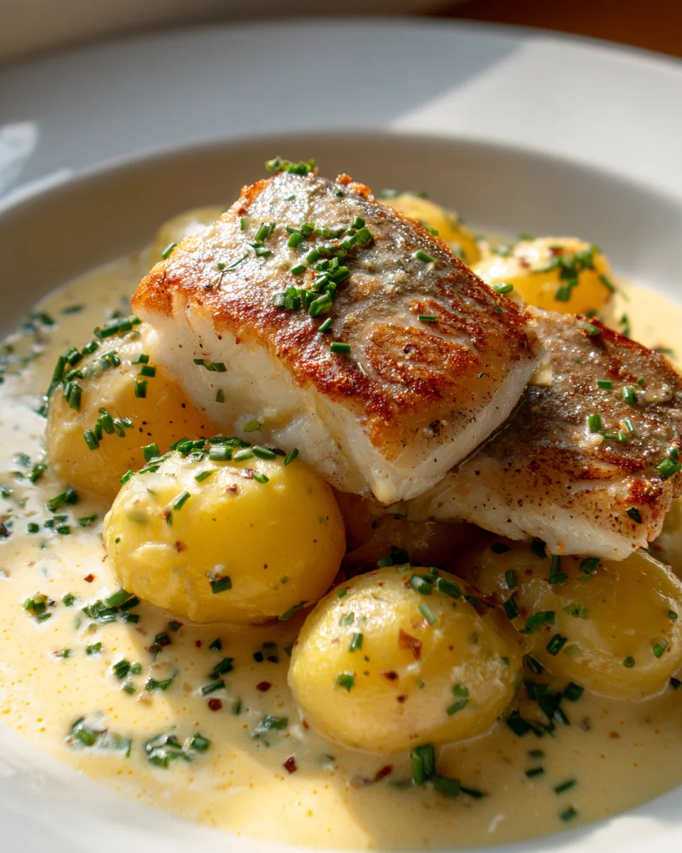 Delicious Cod Potatoes in Rosemary Cream Sauce Recipe