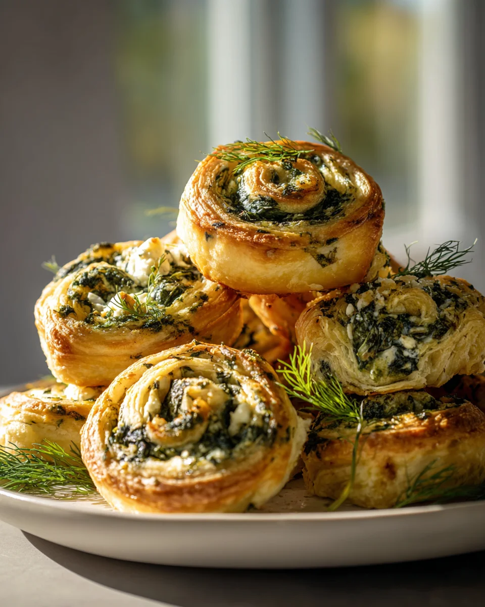 Spinach & Feta Puff Pastry Pinwheels: Easy Appetizer!