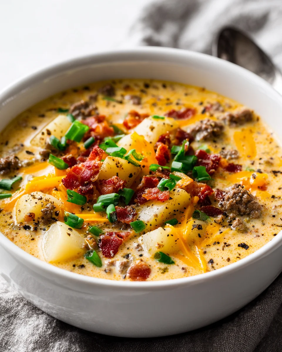 Cheeseburger Soup: Comforting, Creamy, & Easy Beef Recipe