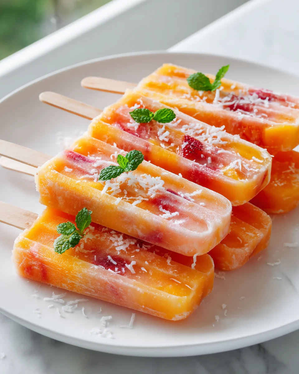 Easy Frozen Mango Strawberry Yogurt Pops for Summer