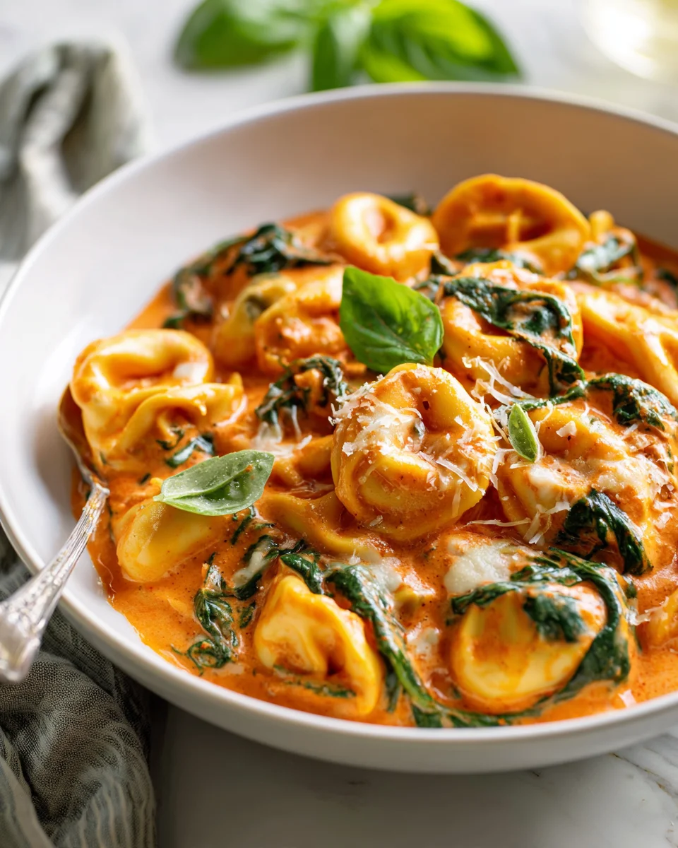 Creamy Spinach Tomato Tortellini Recipe - Quick & Easy!