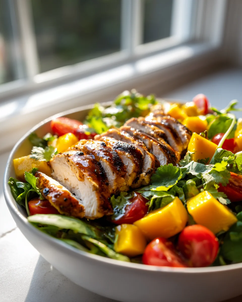 Avocado Mango Grilled Chicken Salad: Healthy & Delicious!